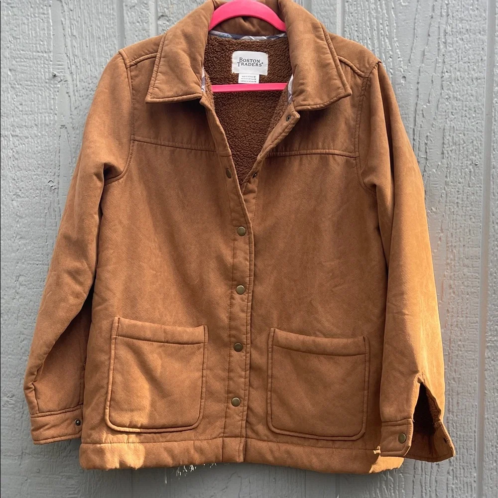 Boston Traders Tan Sherpa Jacket Size: Medium
